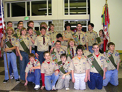 Troop 380 Scouts at Banquet.